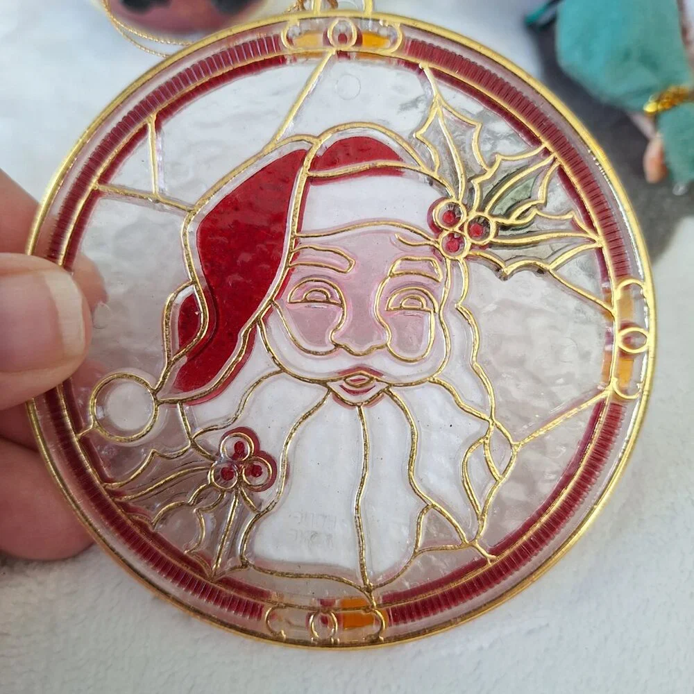 Lot of‎ 3 Santa & Elf Vintage Christmas Ornaments Hong Kong, Felt China
